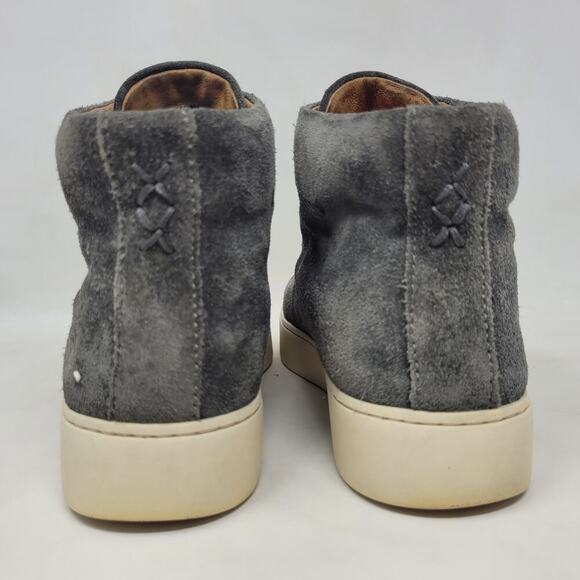 Frye Sneakers Womens 6.5M Gray Suede Lena Zip High Top Shoes Booties - Picture 9 of 12
